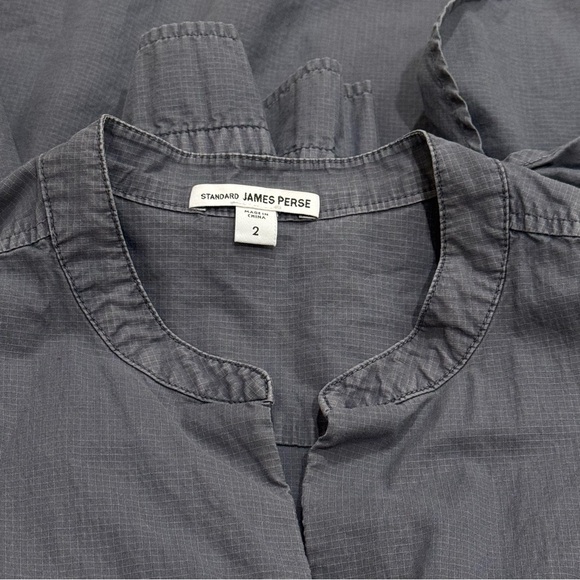 James Perse Gray Long Sleeve City Hipster Ripstop Button Up Women’s Size M - Picture 6 of 10